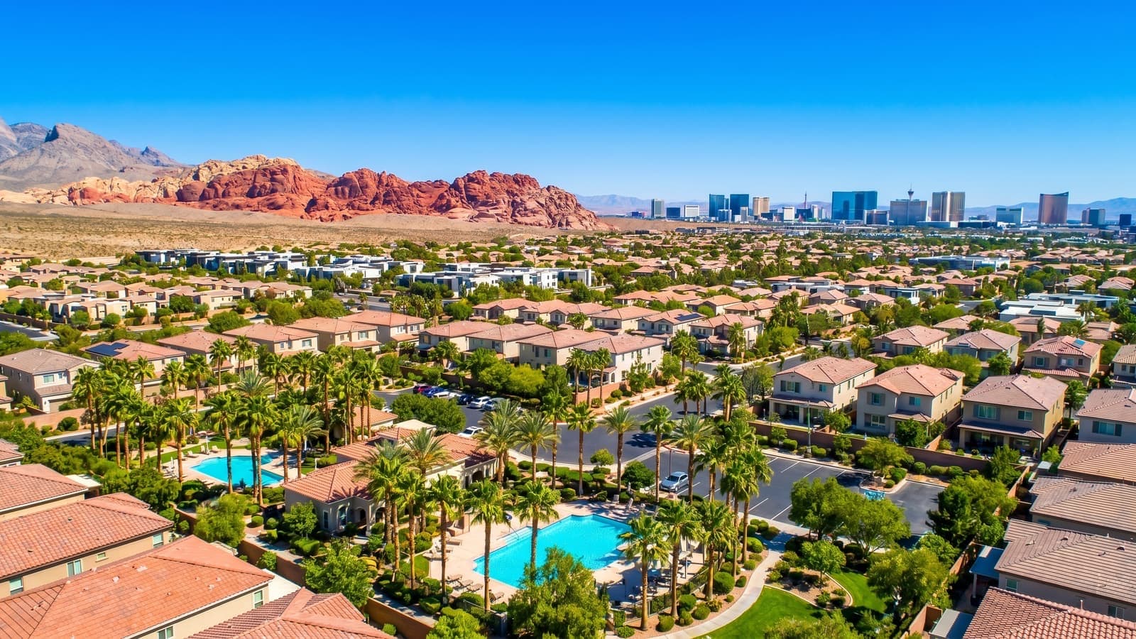 Willow Creek at Mountains Edge, Las Vegas -- single-family homes with Spring Mountain views across the southwestern Las Vegas Valley