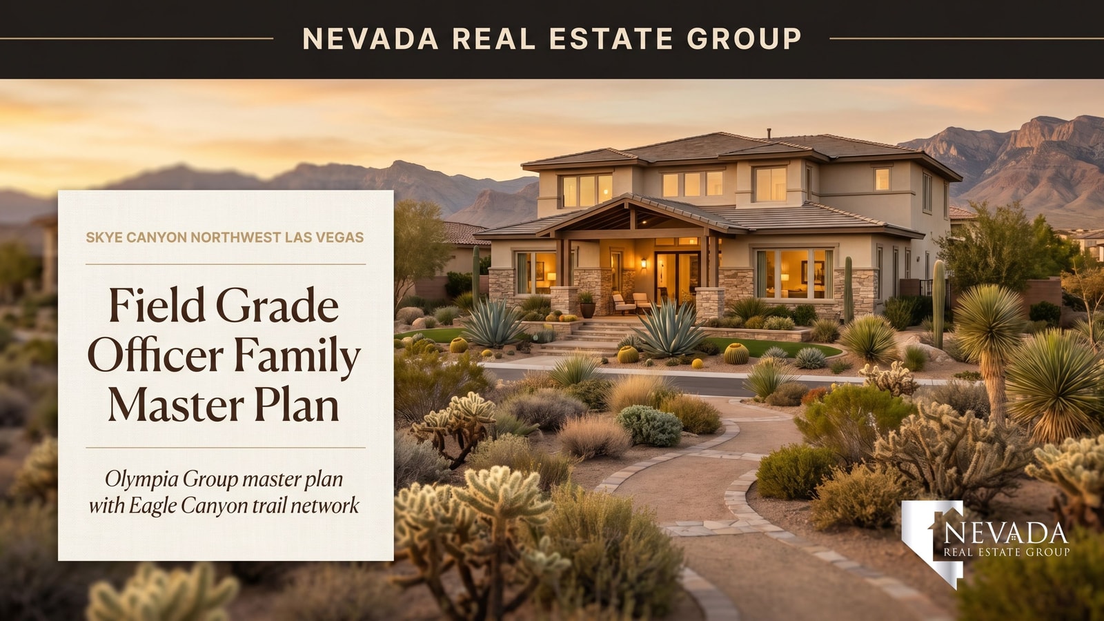 Skye Canyon Las Vegas master plan trail with desert hiking and mountain views